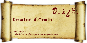 Drexler Ármin névjegykártya